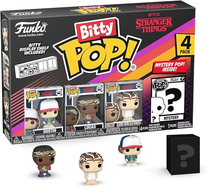 Funko Bitty Pop Stranger Things Dustin mit Display-Box und Überraschungsfigur